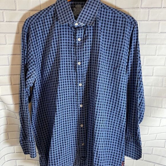 English Laundry Cotton Plaid Button Down Shirt - Picture 1 of 5